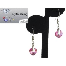 Swarovski Austrian crystal Rose Pink Crystal earrings with pouch Yellow