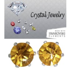 Jonquil 2 Carat Swarovski Stone Yellow Stud Earrings white gold