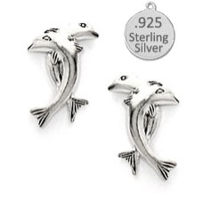 925 Sterling Silver Dolphin Earrings