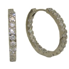 White Gold Cz Eternity Hoop In and Out