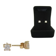 High end Wholesale Emerald Cut Stud Earrings Boxed