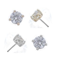 Swarovski Cz Stud White Gold Earrings 3 mm buy wholesale