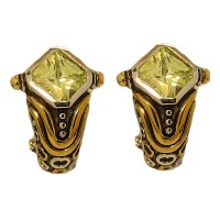 Peridot Simulated Diamond Designer Earring