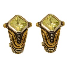 Peridot Simulated Diamond Designer Earring