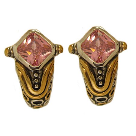 Pink Designer Simulated Diamond Earring