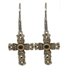 Jet Designer Cross Wholesale Earrings