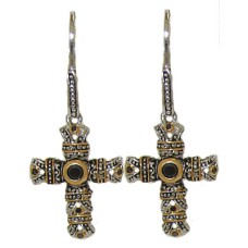 Jet Designer Cross Wholesale Earrings