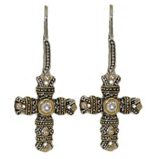 White Designer Cross Earrings