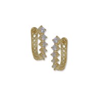 White CZ huggie style wholesale earrings