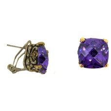 Designer Cable Jewelry Earring Amethyst