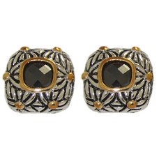 Designer Cable Fashion Earring in Jet Black