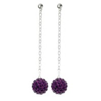 Fireball Pave Earring Purple Amethyst