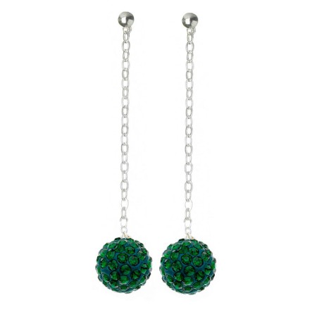 Fireball Pave Earring Emerald Green