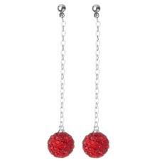 Fireball Pave Earring Ruby Red