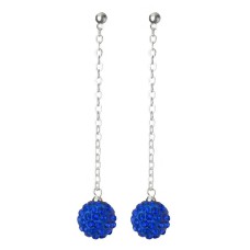 Fireball Pave Earring Sapphire Blue