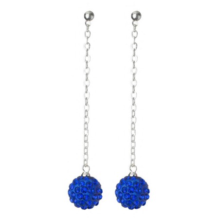 Fireball Pave Earring Sapphire Blue