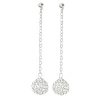 Fireball Pave Earring Clear White Diamond CZ