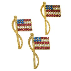 Rhine Stone Flag Pin Patriotic Jewelry