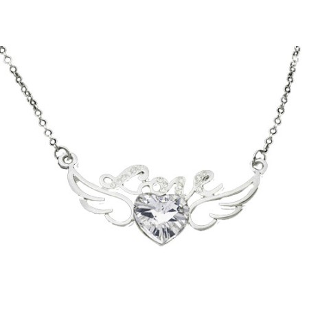 Crystal Clear Love with wing necklaces