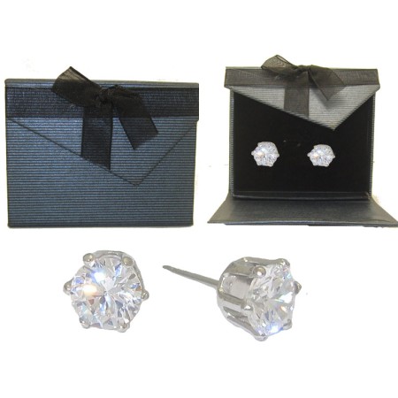 White Gold Shaped Earrings Fabulous CZ