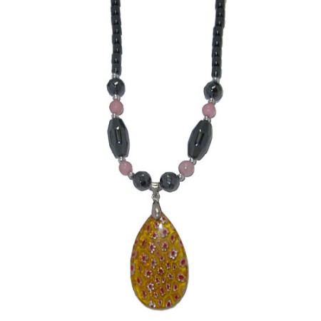 Semi Precious Stone Necklace in Hematite