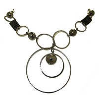 12 Circle And Black Squares Necklace Closeout 