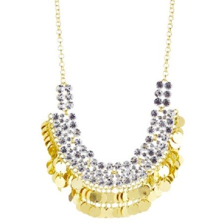 Gold Necklace Accented in Crystal