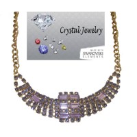 Purple Crystal Wholesale Necklace set in Gold
