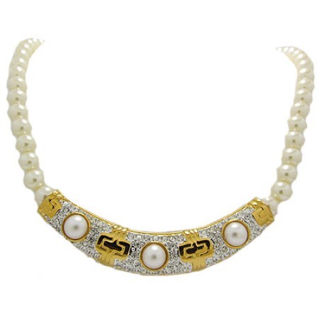 Pave Pearl Pendant Necklace