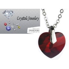 Swarovski Austrian crystal Ruby Red necklace with pouch