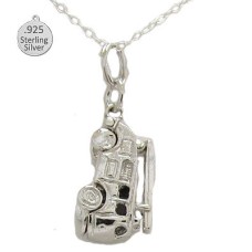 925 Sterling Silver Fire Engine Pendant And Chain