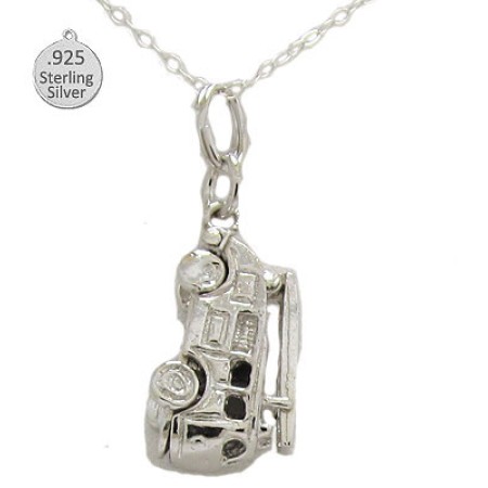 925 Sterling Silver Fire Engine Pendant And Chain