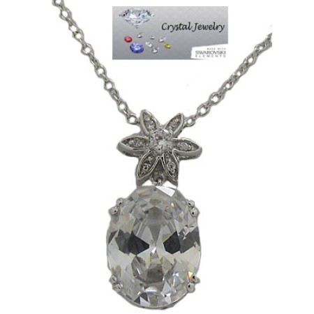 A wholesale Cz Oval Pendant All clear