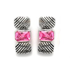 Designer Cable Earring in Pink