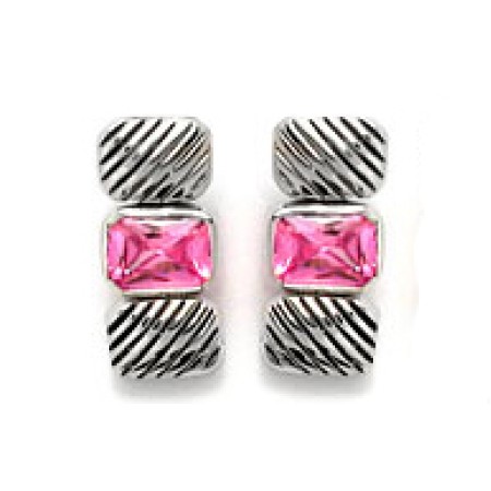 Designer Cable Earring in Pink