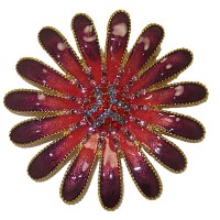 Purple And Pink Sunflower Pin Austrian Crystal