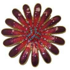 Purple And Pink Sunflower Pin Austrian Crystal