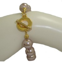 10mm Bronze Pearl Bracelet Toggle Bolt