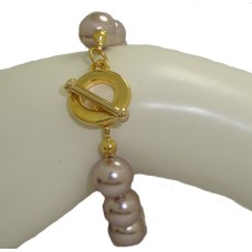 10mm Bronze Pearl Bracelet Toggle Bolt