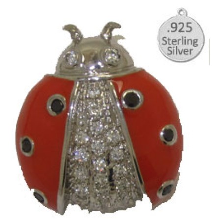 925 Sterling Silver Ladybug Pin
