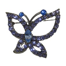 Butterfly Brooche set in Bliue Cubic Zirconia Pin