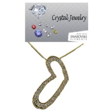 Austrian Crystal Heart Pendant Yellow Gold