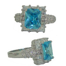 Emerald Cut Cz Celebrity's Blue Topaz