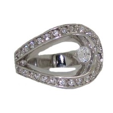 Designer Swirl White Gold Ring