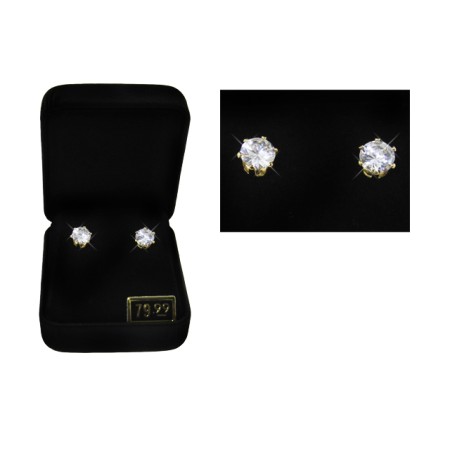 2 CTW Round Stud Earrings gift boxed white gold
