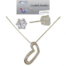 Designer Austrian Crystal 2 Pcs Earring Necklace Set 