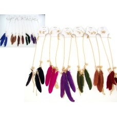 Feather Necklace And Earring Matching Set 