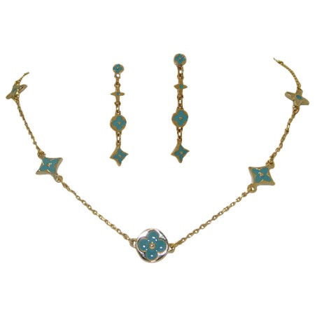 Two Pcs Set Designer Necklace Earrings