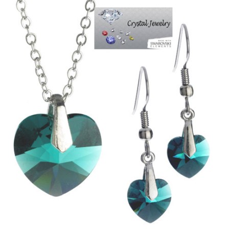 Emerald Swarovski Crystal 2 pcs Set in pouch White