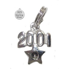 925 Sterling Silver 2001 Year Charms